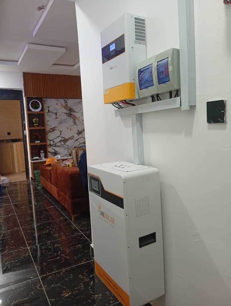Finished inverter and battery installation in living space